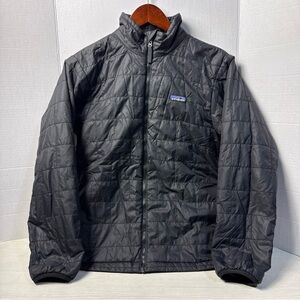 Patagonia Youth Black Brick Pattern Quilted Lightweight Jacket- Size 14